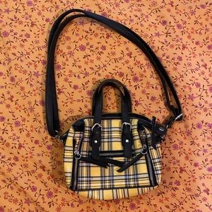 Clueless Yellow Check Plaid Purse Small Grungey Purse Bag Cute As If